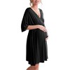 Ekouaer 3 in 1 Labor/Delivery/Hospital Gown Maternity Dress Nursing Nightgown Sleepwear for Breastfeeding - 2 of 4