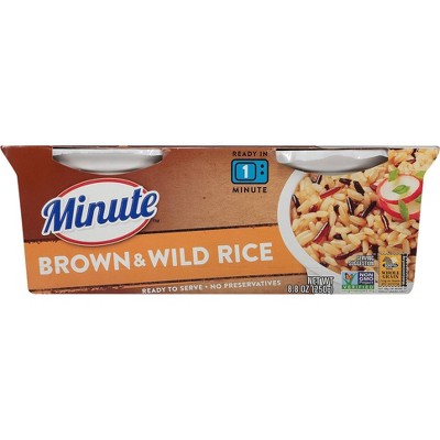 Minute Rice Gluten Free Brown & Wild Rice Microwaveable Bowl - 8.8oz/2ct