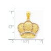 Black Bow Jewelry 14k Yellow Gold and White Rhodium Fleur de lis Crown Pendant, 19mm - 2 of 4