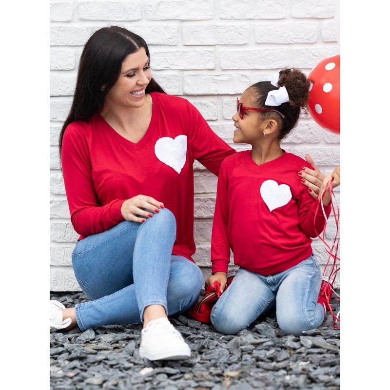 Girls Mommy And Me Shining Heart Red Top - Mia Belle Girls, 4 of 7