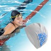 Unique Bargains Women's Silicone Floral Pattern Swim Cap 1 Pc - 2 of 4