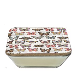 Courtside Market Butterfly Love  3-in-1 20 oz Soy Wax Candle with Decorative Art Lid - 1 of 4