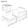 Osparple Outdoor Patio Furniture Set Acacia Wood Lounge Conversation Chairs with Cushions and Ottoman Coffee Table for Garden, Terrace - 3 of 4