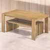 3-Piece Farmhouse Dining Table Set with 2 Benches, Space-Saving Wood Kitchen Table for Dining Room or Kitchen - 2 of 4
