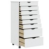 VidaXL Rolling Cabinet with Drawers MOSS White Solid Wood Pine - image 3 of 4