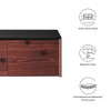 Modway Kinetic Wall-Mount Office Storage Cabinet – Mid-Century Modern Floating Organizer with Sliding Doors in Walnut - 2 of 4