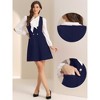 INSPIRE CHIC Women's Double Breasted Decor A-Line Pinafore Suspender Dress - 2 of 4