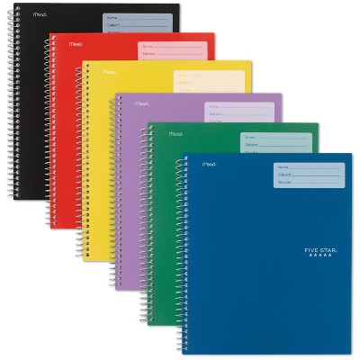 Photo 1 of 12 pack of Five Star 1 Subject Wide Ruled Interactive Spiral Notebook variety of colors 