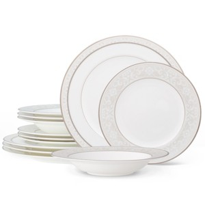 Noritake Montvale Platinum 12-Piece Dinnerware Set, Service for 4 - 1 of 4