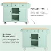 LunaLulinlk Kitchen Cart with Rubber wood Drop-Leaf Countertop ,Cabinet door internal storage racks, Mint Green - 3 of 4