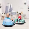 Pink 12V Kids Electric Ride On Bumper Car With Remote Control Dual Motors 360 Degree Spin Led Lights Mp3 Music Safety Belt And Slow Start For Toddler - 2 of 4