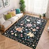 Area Rug Floral Rugs, Large Area Rug Machine Washable Ultra-Thin Flower Carpet Non Slip Low Pile Carpet Rug for Living Room Bedroom - 4 of 4