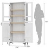 71" Tall Kitchen Pantry Cabinet, 5 Tier Freestanding Food Storage Cabinet with 4 Doors and Adjustable Shelves - 2 of 4