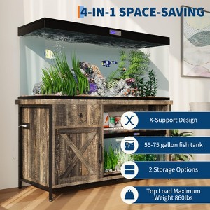 75 Gallon Aquarium Stand, Fish Tank Stand with Power Outlets &  Light - Heavy Duty ReptileTank Stand - 1 of 4