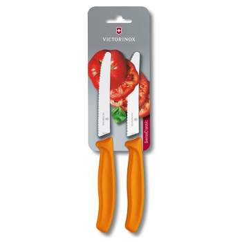 Victorinox Steak & Tomato Knife Pistol Grip 11cm Orange Set x 4 Knives