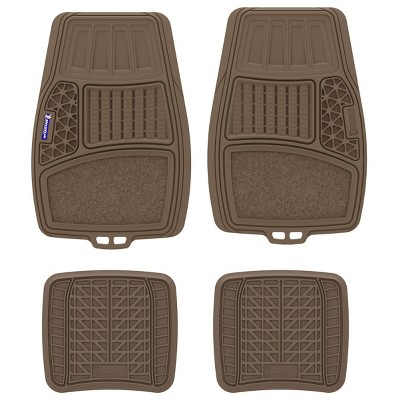 Michelin 20"x34" 4pc Rubber Floormat Set Brown