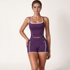 Anna-Kaci Active Women's Contrast Trim Cropped Tank Top with Square Neck and Spaghetti Straps - 4 of 4
