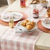 Design Imports  Heavyweight Check Fringe Table Runner, Pale Mauve, 14X72" - 4 of 4