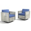 Outdoor Patio Swivel Chair with 5 Inch Cushion Chair for Garden Set of 2 - 3 of 4