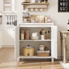 Homhougo Retro Sideboard Buffet, Mid Century Modern Storage Cabinet with Storage, Small Accent Console Cabinet White - 4 of 4