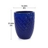 Syemin Planters Ceramic Flowerpot, Modern Versatile Pots with Drainage Holes for Patio, Garden, Windowsill, Blue, 16.54"*16.54"*21.26" - 3 of 4