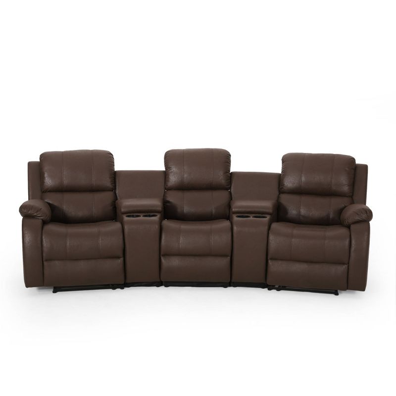 Meridan Contemporary Upholstered Theater Seating Reclining Sofa - Christopher Knight Home, 1 of 19