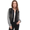 INSPIRE CHIC Women's Regular Fit Layered Drawstring Hood Denim Jacket with Pockets - 4 of 4