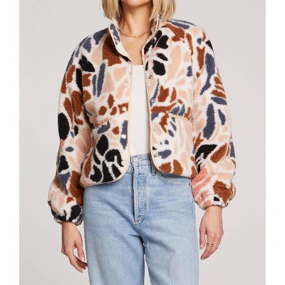 Women's Shearling Printed Jacket - saltwater LUXE