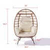 Lycvki Outdoor Wicker Egg Chair with Beige Cushion - 4 of 4