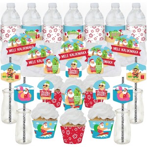 Big Dot of Happiness Tropical Christmas - Beach Santa Holiday Party Favors and Cupcake Kit - Fabulous Favor Party Pack - 100 Pieces - 1 of 4