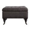 Abbot Square Tufted Ottoman with Storage and Casters Midnight Charcoal - Serta: Polyester Upholstered, Wood Frame - 2 of 4