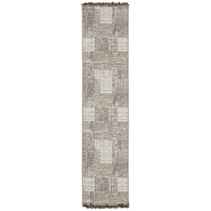 Captiv8e Designs Grimaldi Textured Geometric Beige/Black Indoor/Outdoor Rug - 1 of 4