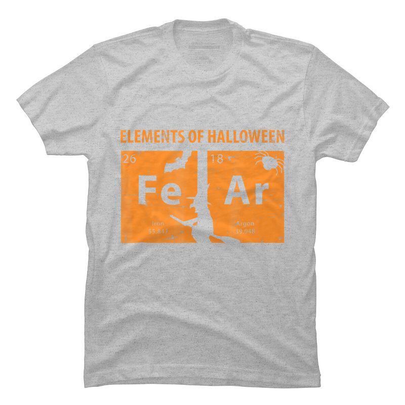 Men's Design By Humans Elements Of Halloween Tee (FeAr) Periodically By Luckyst T-Shirt, 1 of 5