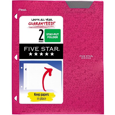 Five Star 2 Pocket Plastic Folder