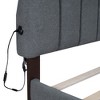 Okak Queen Elegant Platform Bed Frame with Upholstered & 2 USB Ports Teddy Fleece Bed with Storage Drawer Easy to Assemble - 3 of 4