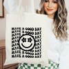 City Creek Prints Have A Good Day Star Smiley Face Canvas Tote Bag - 15x16 - Natural - 2 of 2