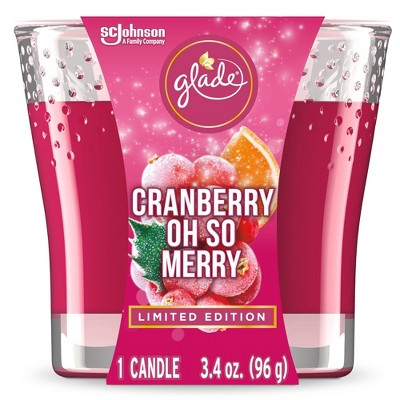 Glade Cranberry Oh So Merry Candle - 3.4oz
