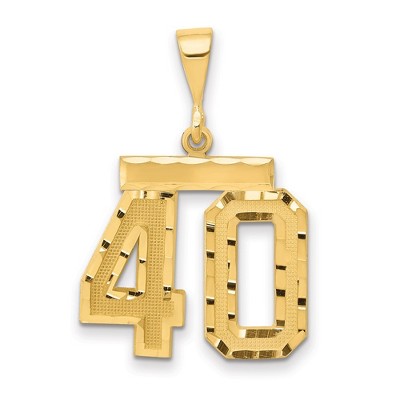Black Bow Jewelry 14K Yellow Gold, Varsity Collection, Medium D/C Pendant Number 40