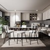 Upholstered Bar Stool Set of 2/4, Modern Counter Height Barstools with Round Seat, Bar Chair with Black Metal Legs, Back and Footrest - 2 of 4
