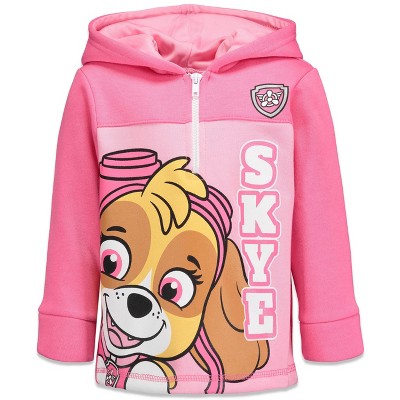 Nickelodeon Paw Patrol Skye Toddler Girls Fleece Fleece Half-Zip Pullover Hoodie Pink 