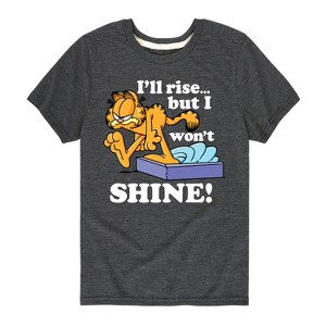 Boys' - Garfield - Rise But Won't Shine Short Sleeve Graphic T-Shirt - 1 of 4