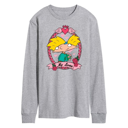 Men's - Hey Arnold! - Valentine's My Love Long Sleeve Graphic T-Shirt - image 1 of 4