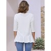 INSPIRE CHIC Women's 3/4 Sleeve Dressy Neck Ruffle Open Front Casual Eyelet Cardigans - 4 of 4