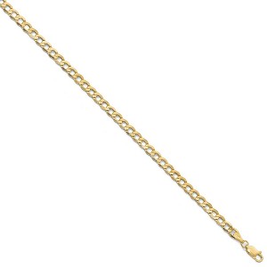 Black Bow Jewelry 4.3mm 10k Yellow Gold Hollow Curb Link Chain Necklace - 1 of 4