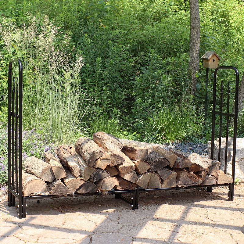 Sunnydaze Indoor/Outdoor Powder-Coated Steel Fire Pit or Fireplace Firewood Log Rack Holder - 6', 6 of 12