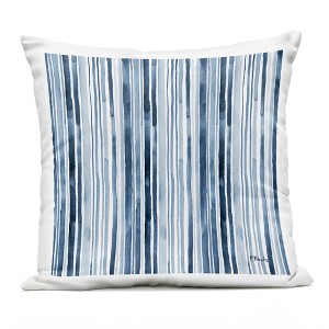 Stupell Industries Asymmetrical Blue Stripes Watercolor Pattern Outdoor Decorative Throw Pillow, 18 x 18 - 1 of 3