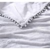 The Nesting Company Walnut Flannel Extra Soft Pompom Throw Blanket 50" x 70" - 2 of 4