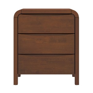 Gulches Retro Charm Nightstand - Mid Century Modern 3-Drawer Bedside Table - 1 of 4