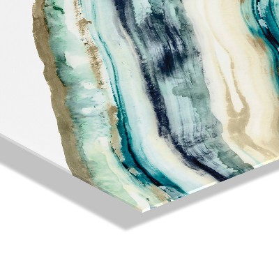 Teal Agate Floating Acrylic Abstract Wall Art, 23" x 31"