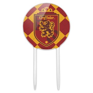 Harry Potter Gryffindor Plaid Sigil Acrylic Cake Topper - 1 of 4